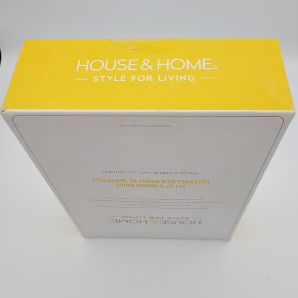 NWT Set of 6 Natural White Marble Napkin Holders - Picture 3 of 9